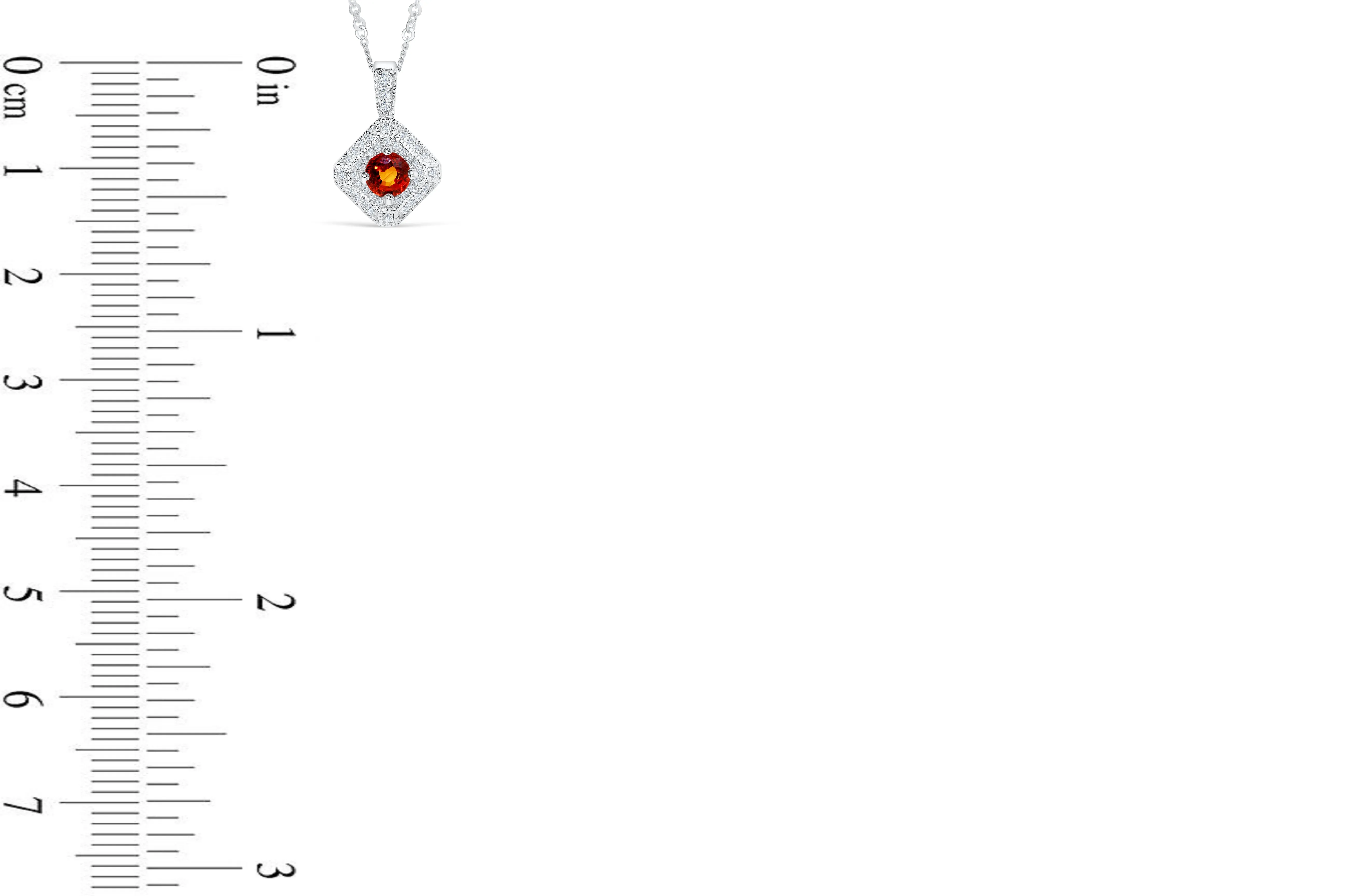 1.07 CT Pave Orange Sapphire Diamond Pendant OSPEN001