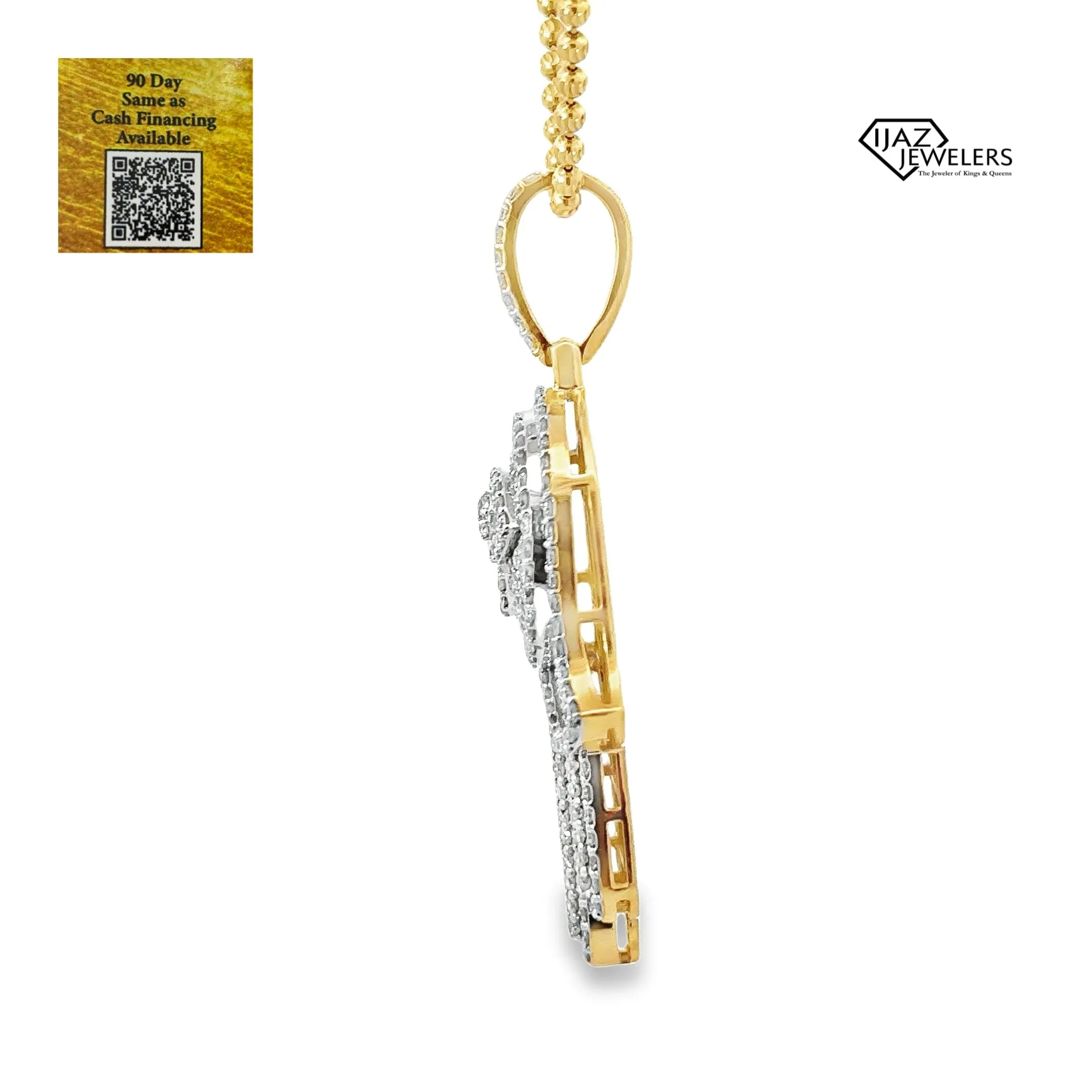 10K Gold 2.52 CTW Diamond Hamsa Hand Charm