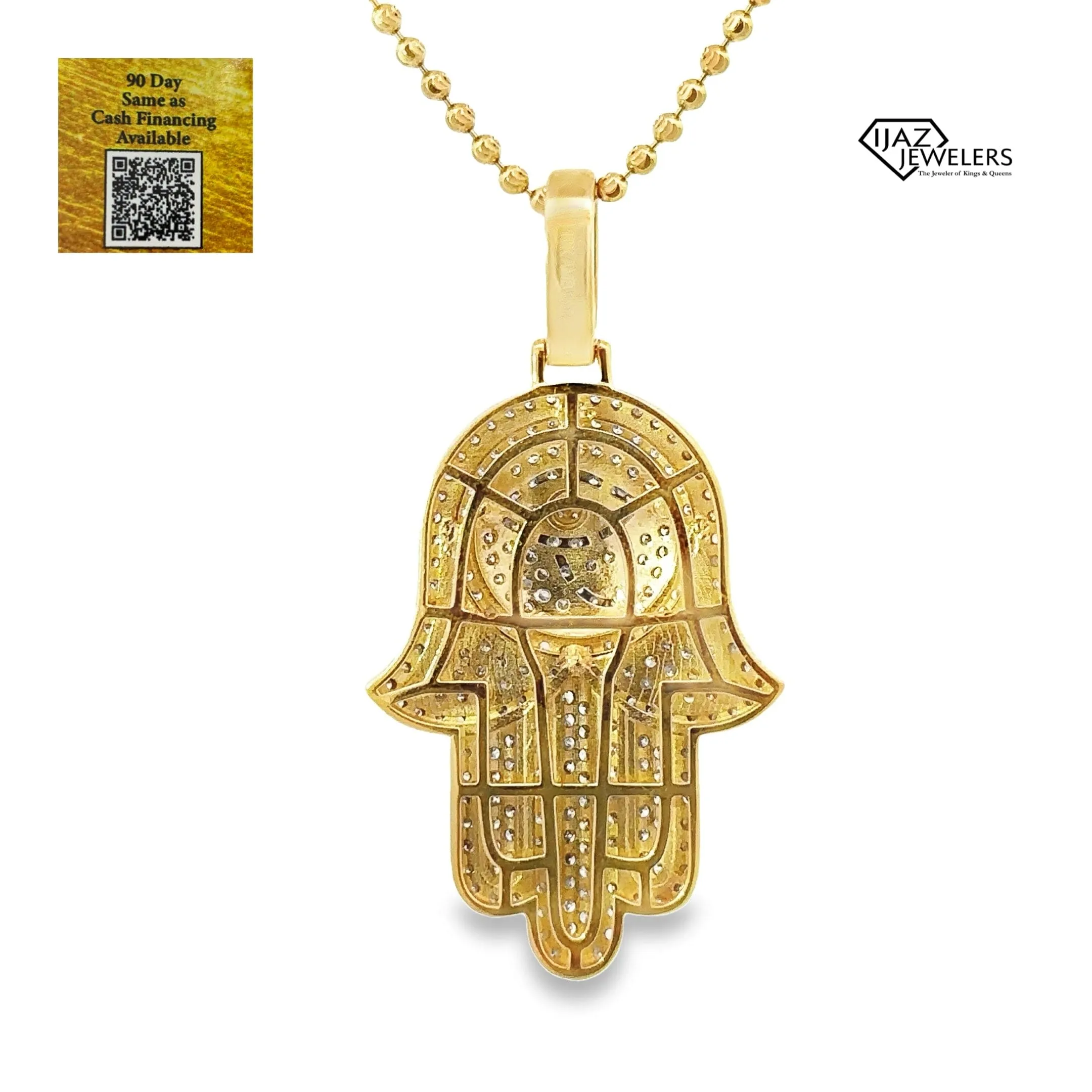 10K Gold 2.52 CTW Diamond Hamsa Hand Charm