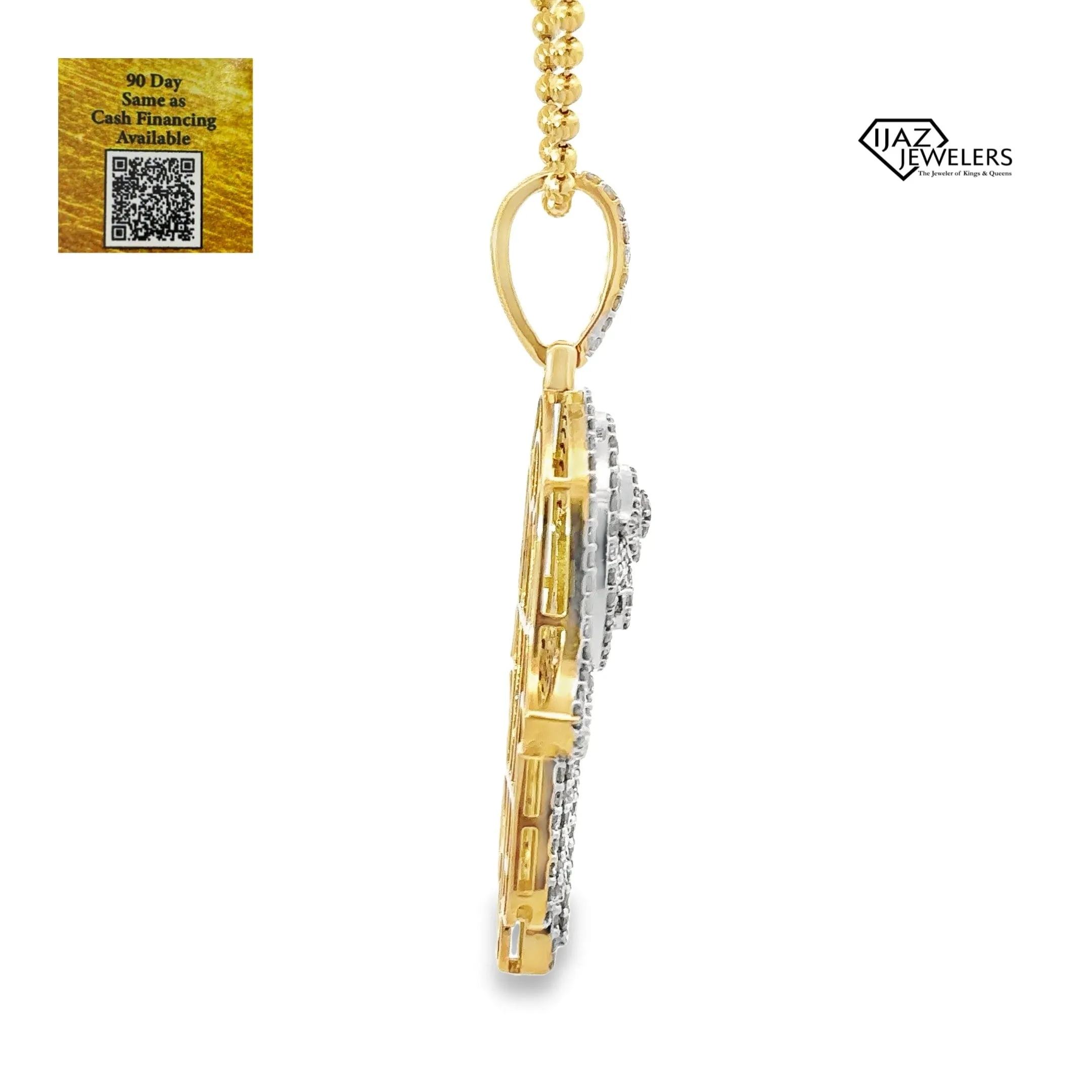 10K Gold 2.52 CTW Diamond Hamsa Hand Charm