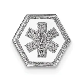 14k White Gold Medical Alert ID Emblems Pendant