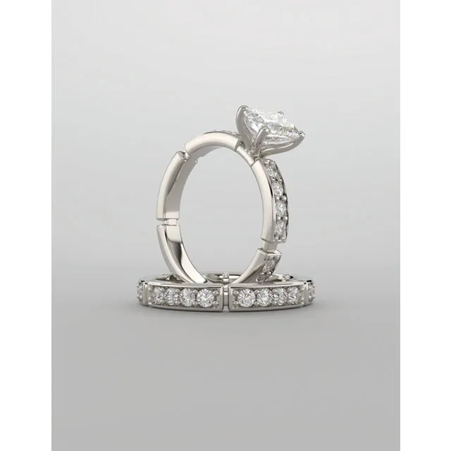 14K White Gold Round Accented Engagement Ring 121988:508:P