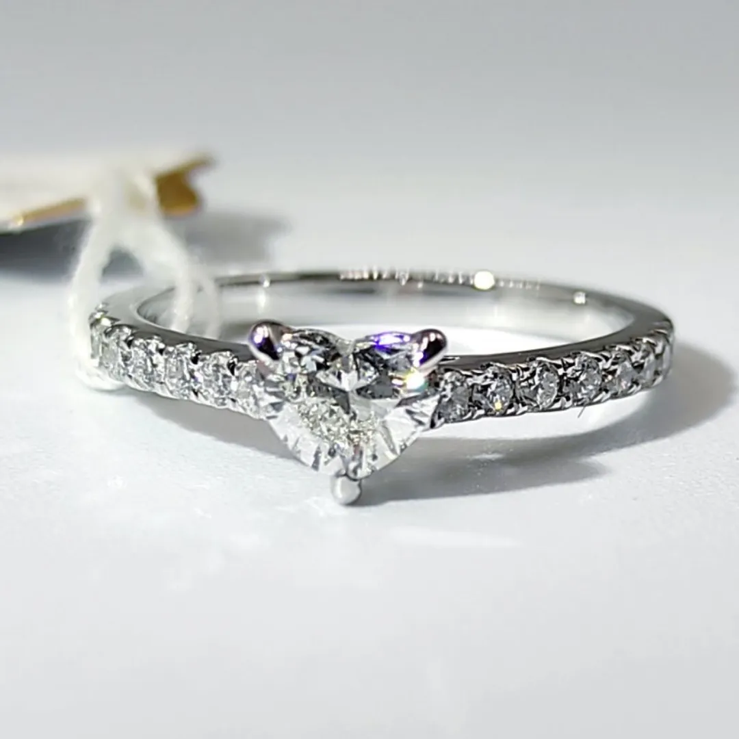 .50ctw Heart Diamond Engagement Ring 14K White Gold