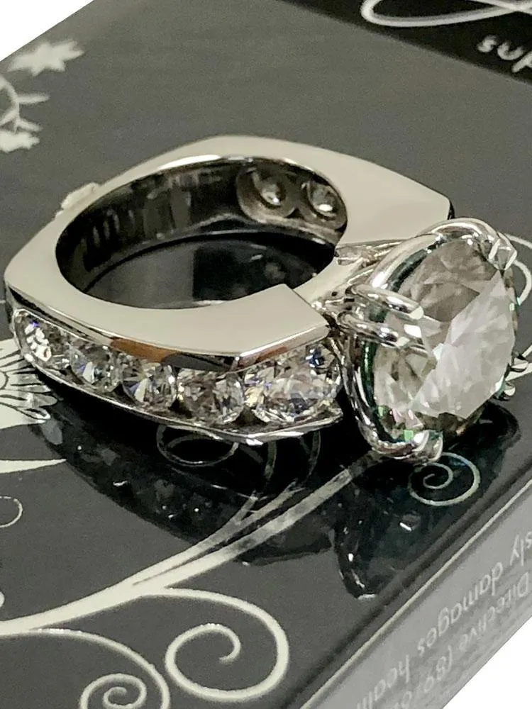 6 Carat Highest quality cubic zirconia Euro shank Engagement ring