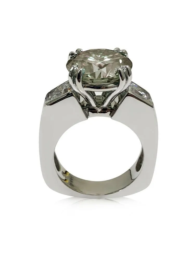 6 Carat Highest quality cubic zirconia Euro shank Engagement ring