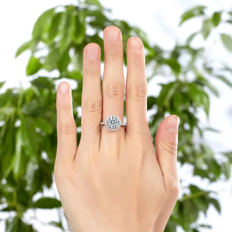 925 Sterling Silver Wedding Engagement Rose Gold Plated Ring Created Diamond