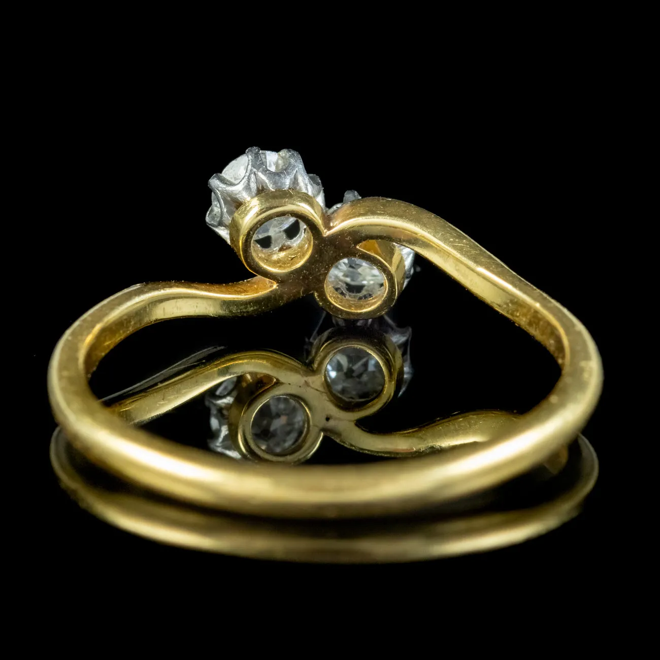 Antique Edwardian Diamond Toi Et Moi Twist Ring 0.40ct Of Diamond
