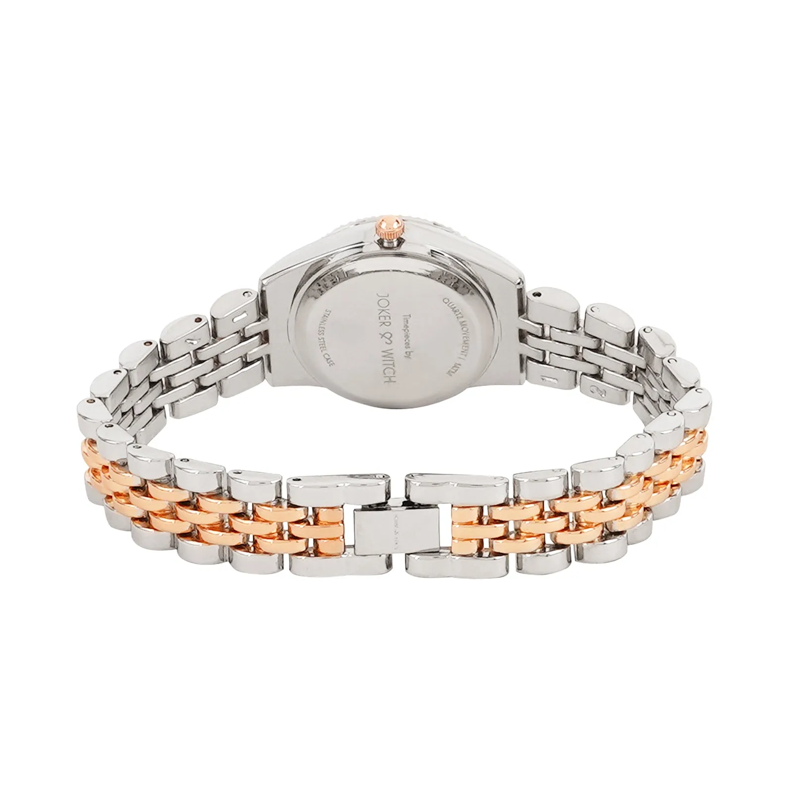 Arina Rosegold Dial Dualtone Metallic Strap Watch