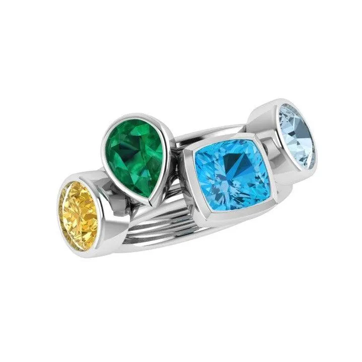 Birthstone Stacking Rings Gold