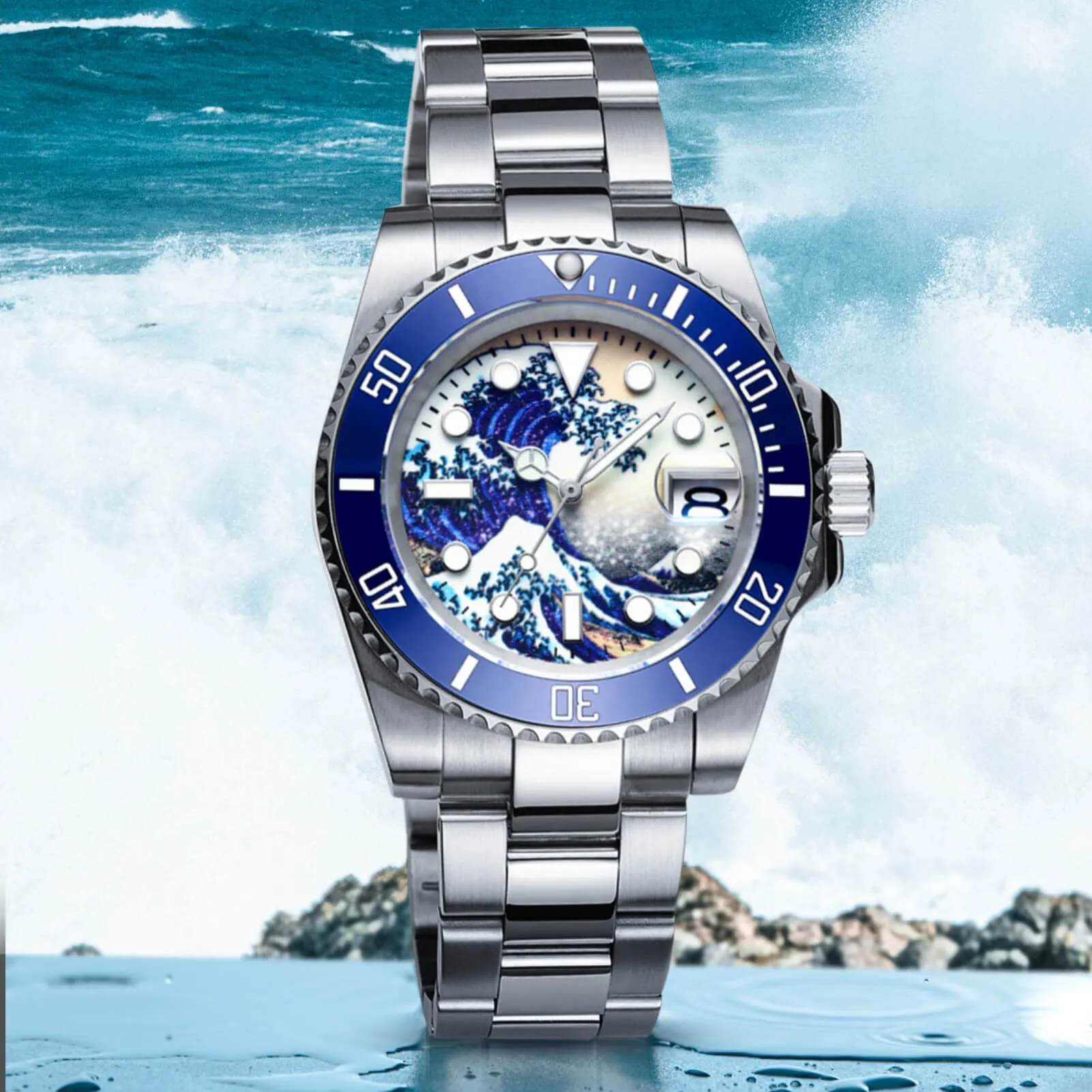 ★Black Friday★ADDIESDIVE Great Wave Sub Diver Watch（H3AC-Surf）