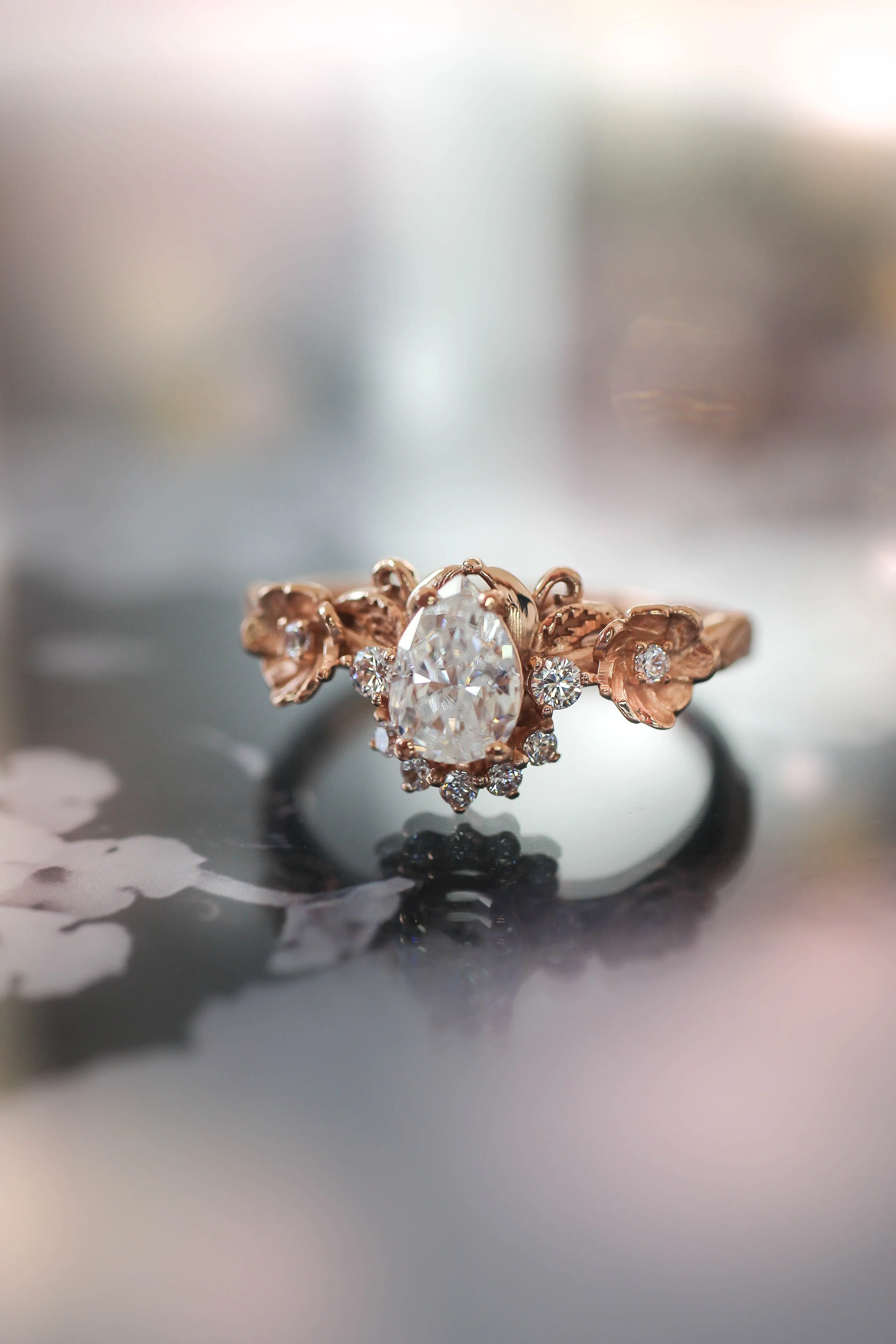 Bridal ring set with moissanites or diamonds / Adelina