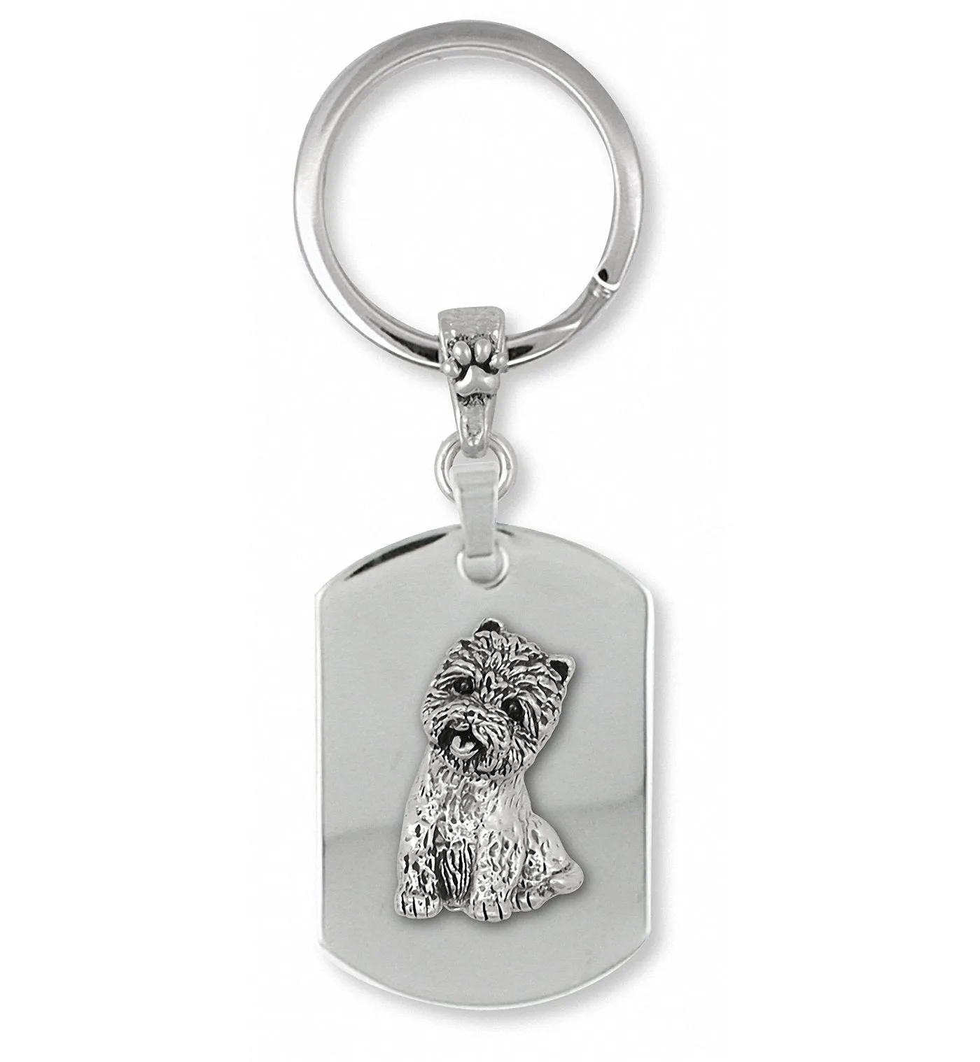Cairn Terrier Key Ring Jewelry Sterling Silver Handmade Dog Key Ring CNWT1-KE