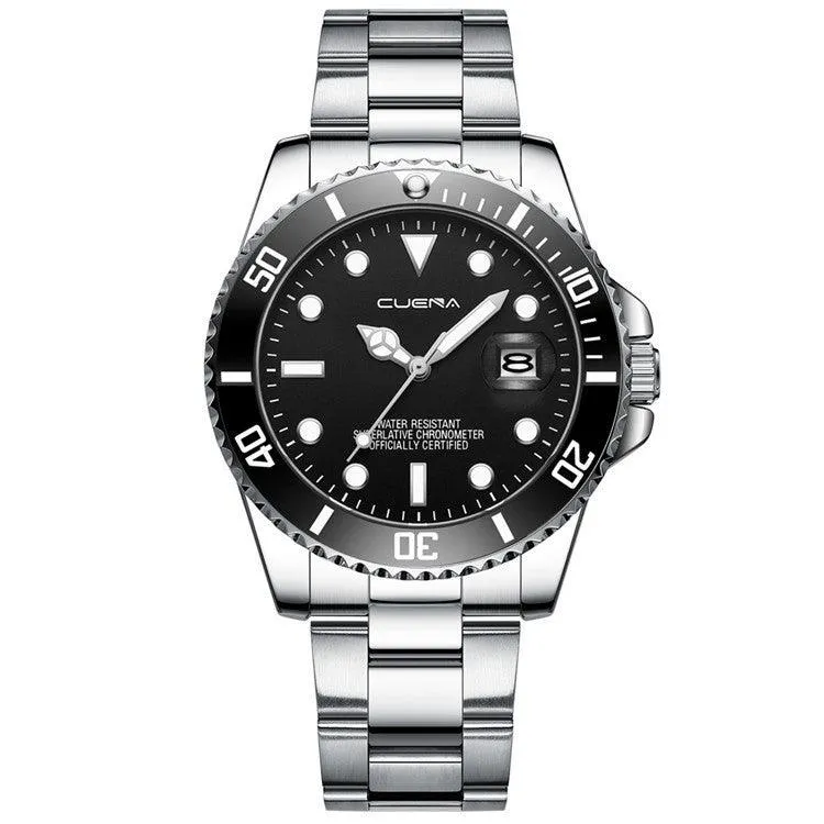 Calendar Fashion Quartz Watch with Steel Band - Timeless Elegance and Functionality