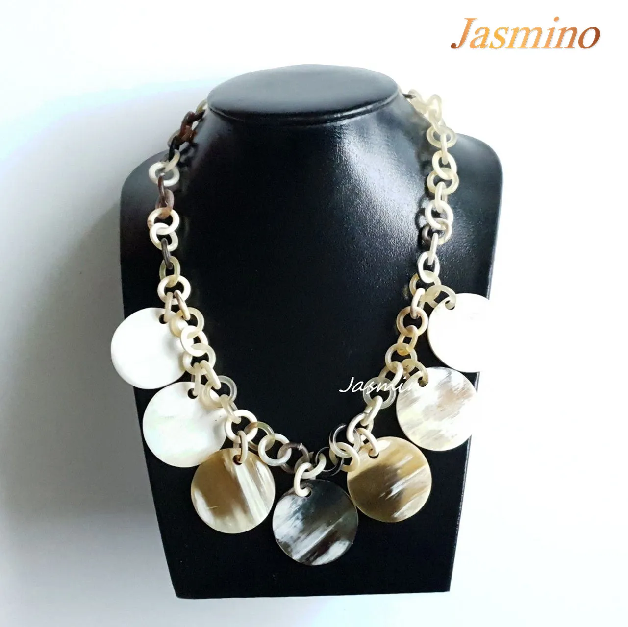 Charming Horn Necklace J17411, Made by Natural Buffalo Horn