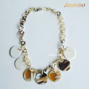 Charming Horn Necklace J17411, Made by Natural Buffalo Horn