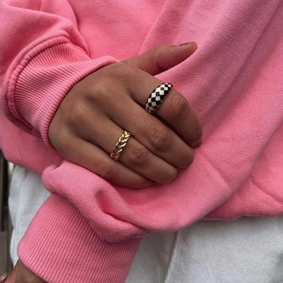 Checker Rings - Set of 2