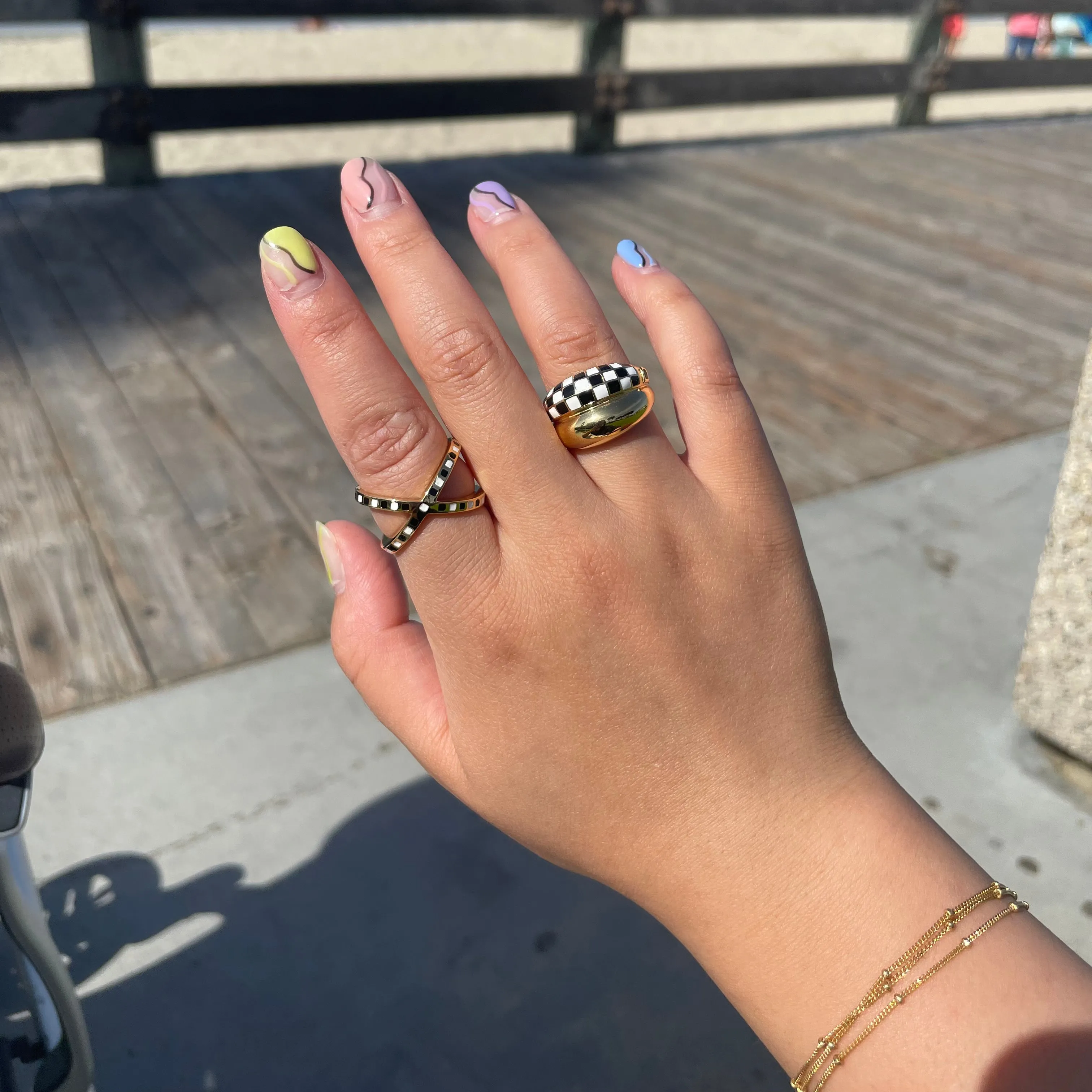 Checker Rings - Set of 2