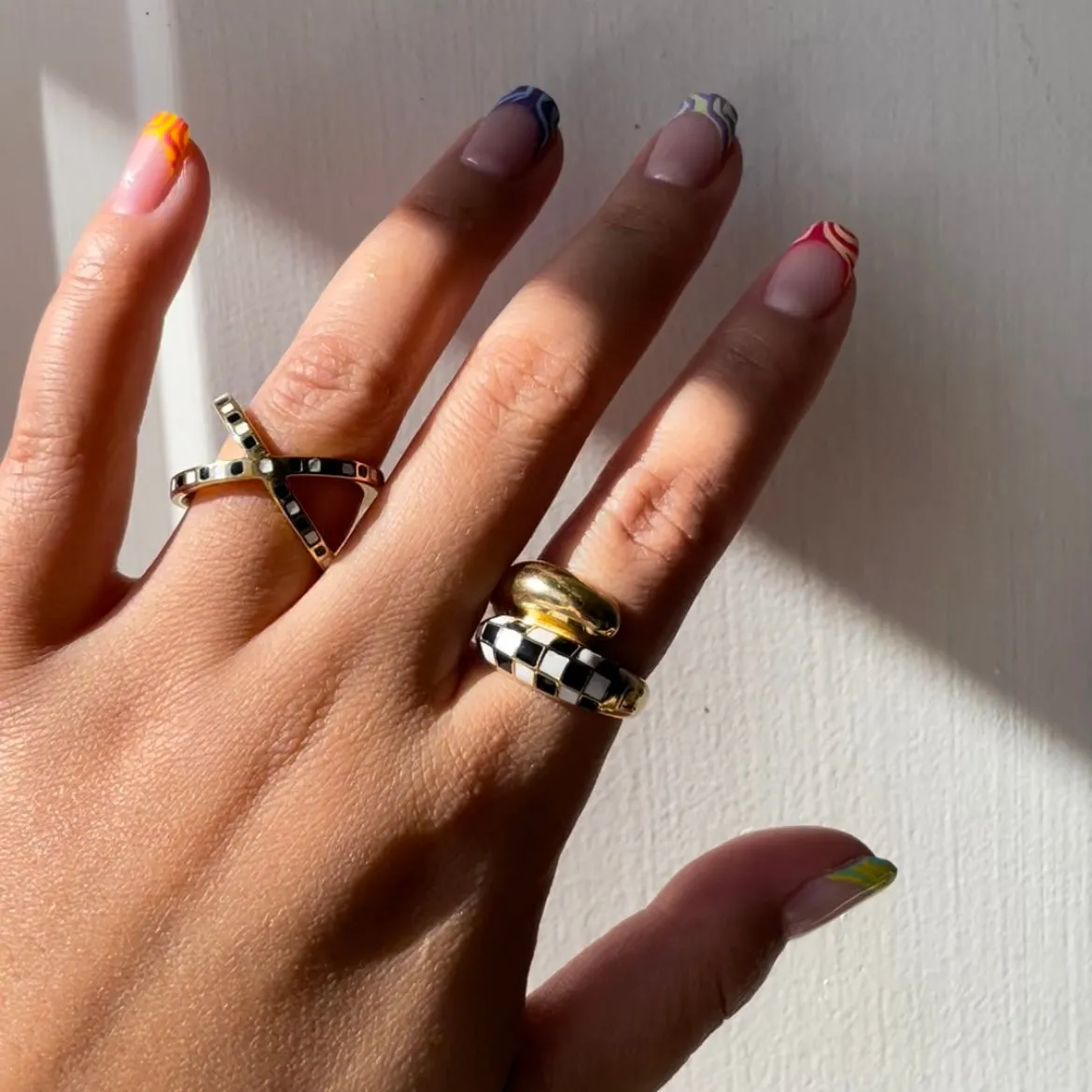 Checker Rings - Set of 2