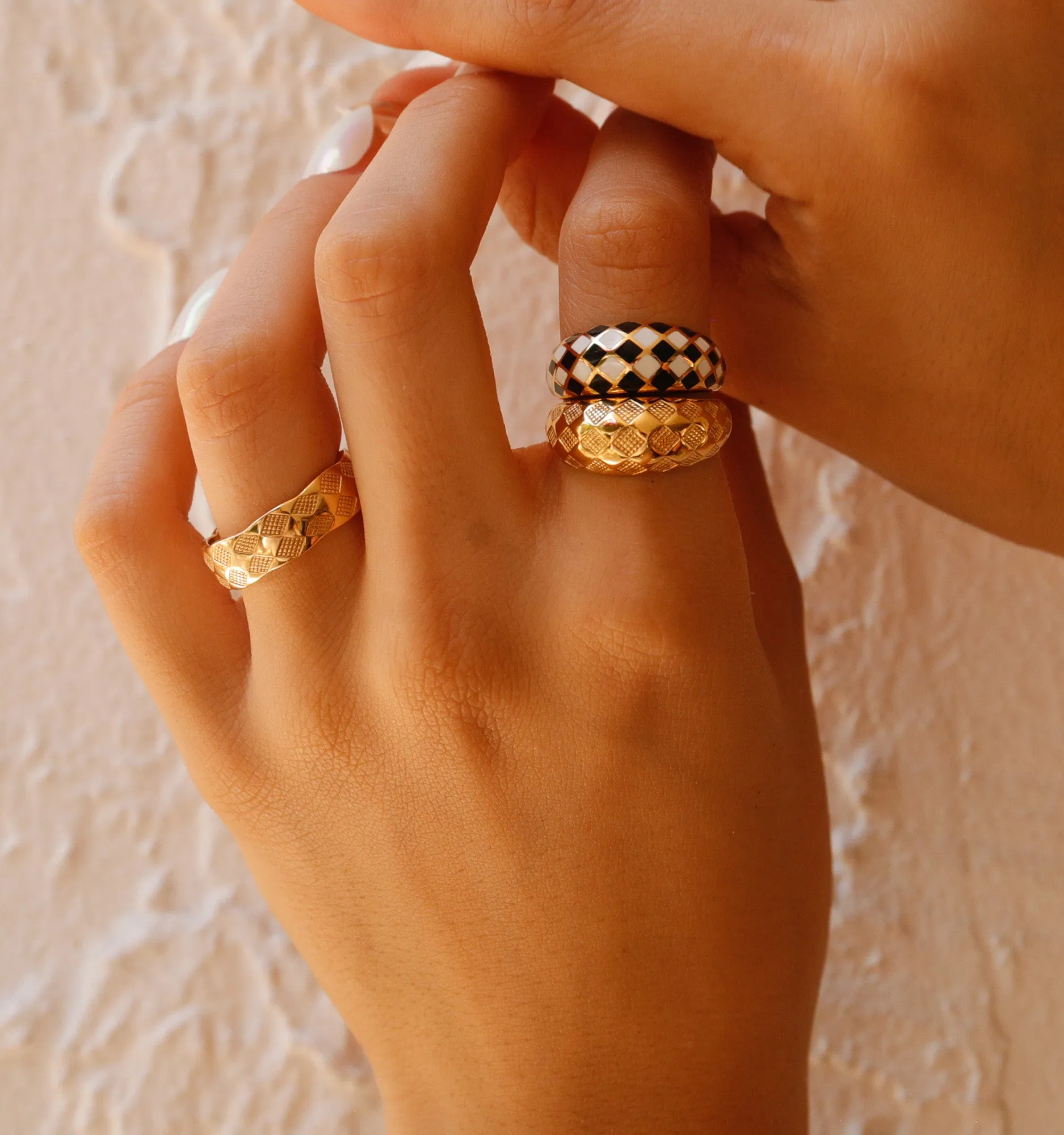 Checker Rings - Set of 2