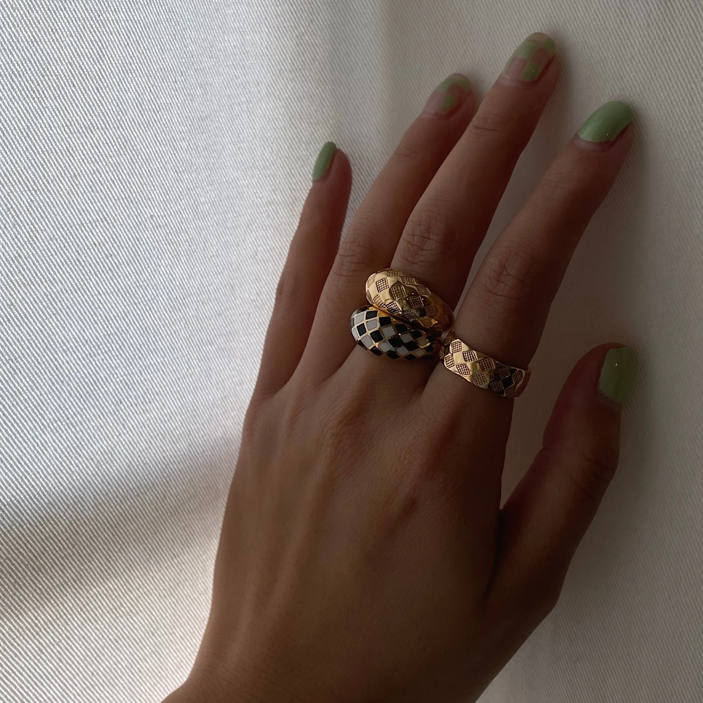 Checker Rings - Set of 2