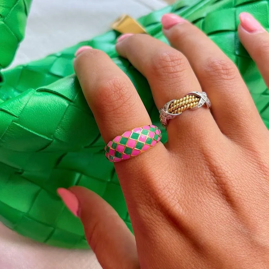 Checker Rings - Set of 2