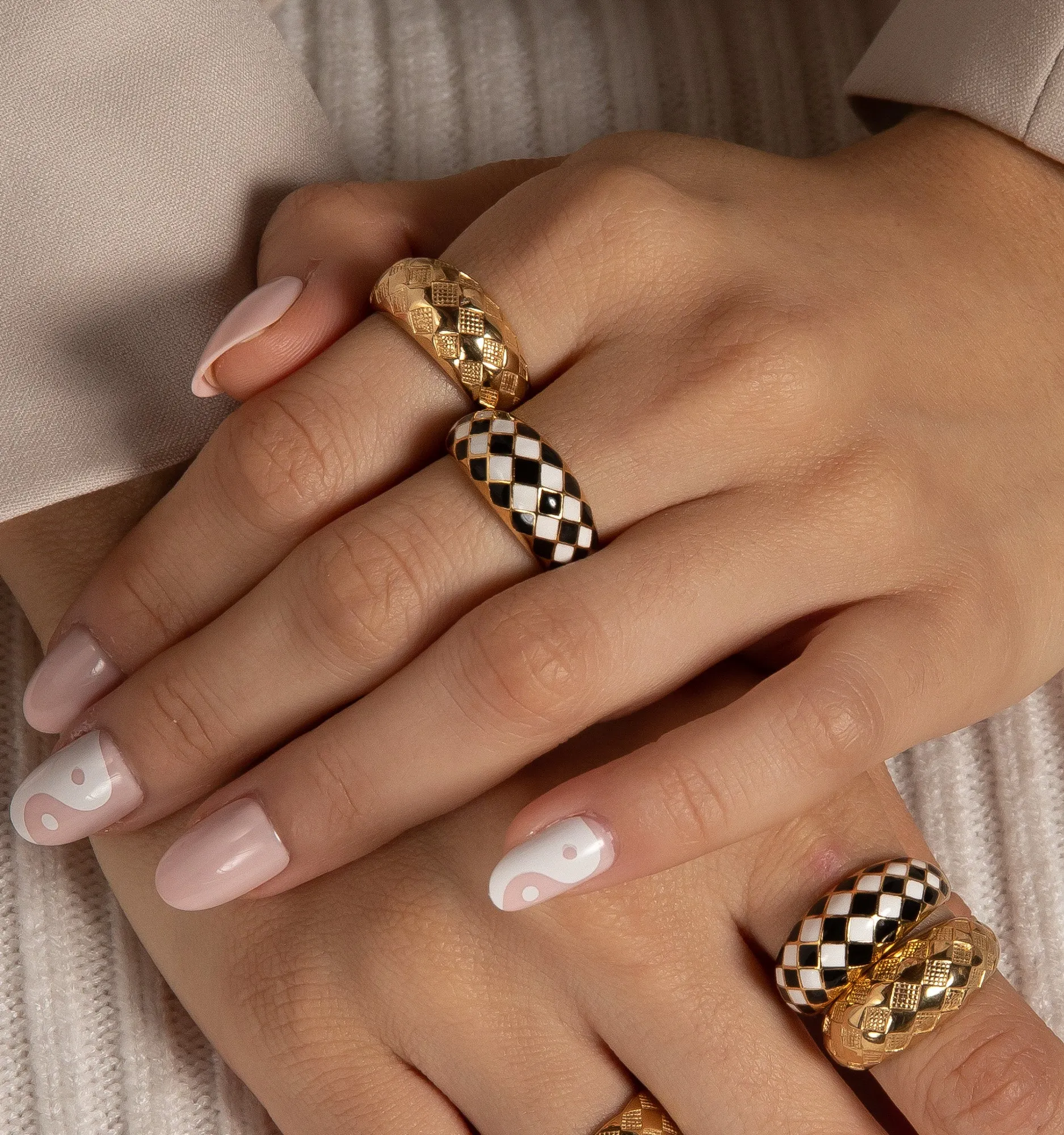 Checker Rings - Set of 2