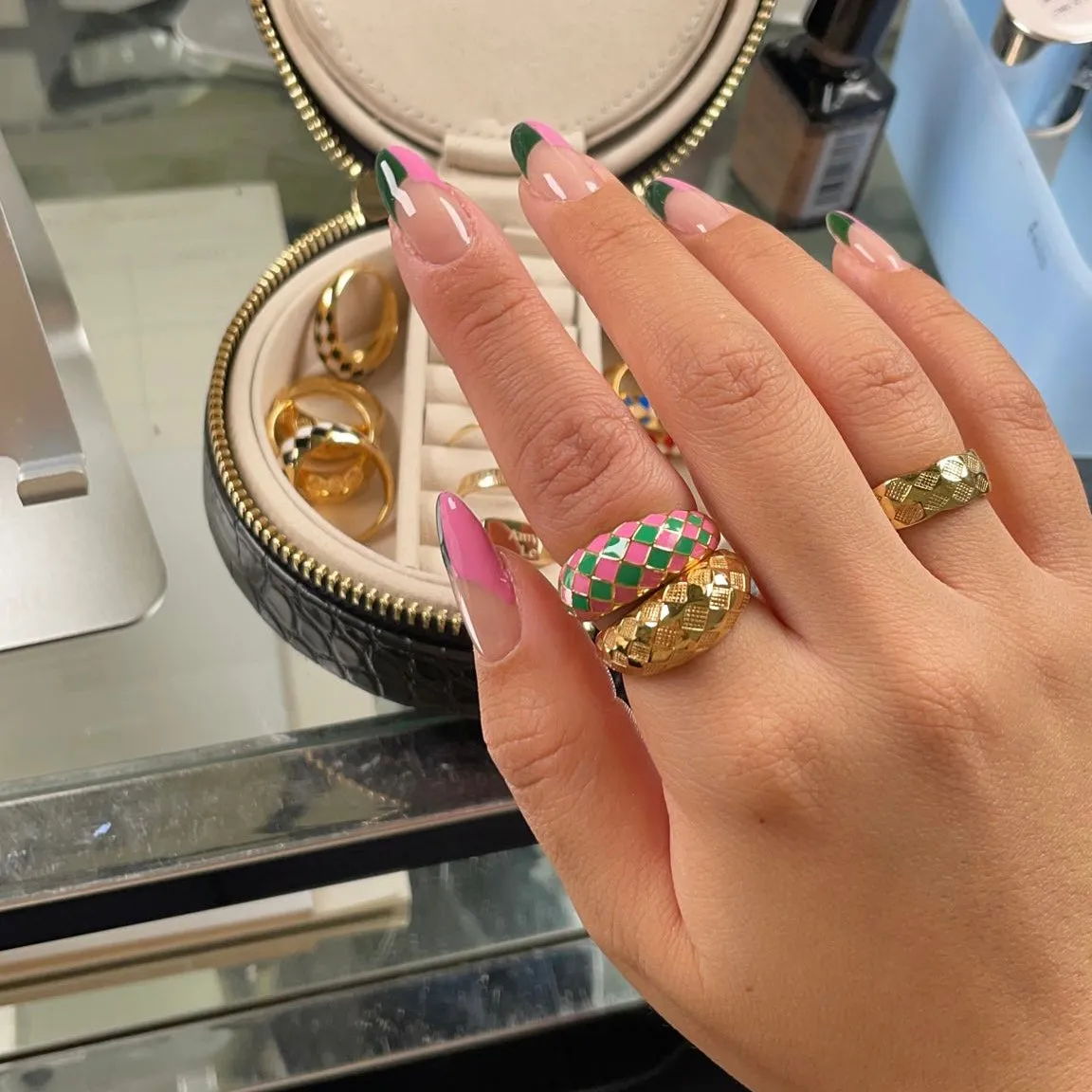 Checker Rings - Set of 2