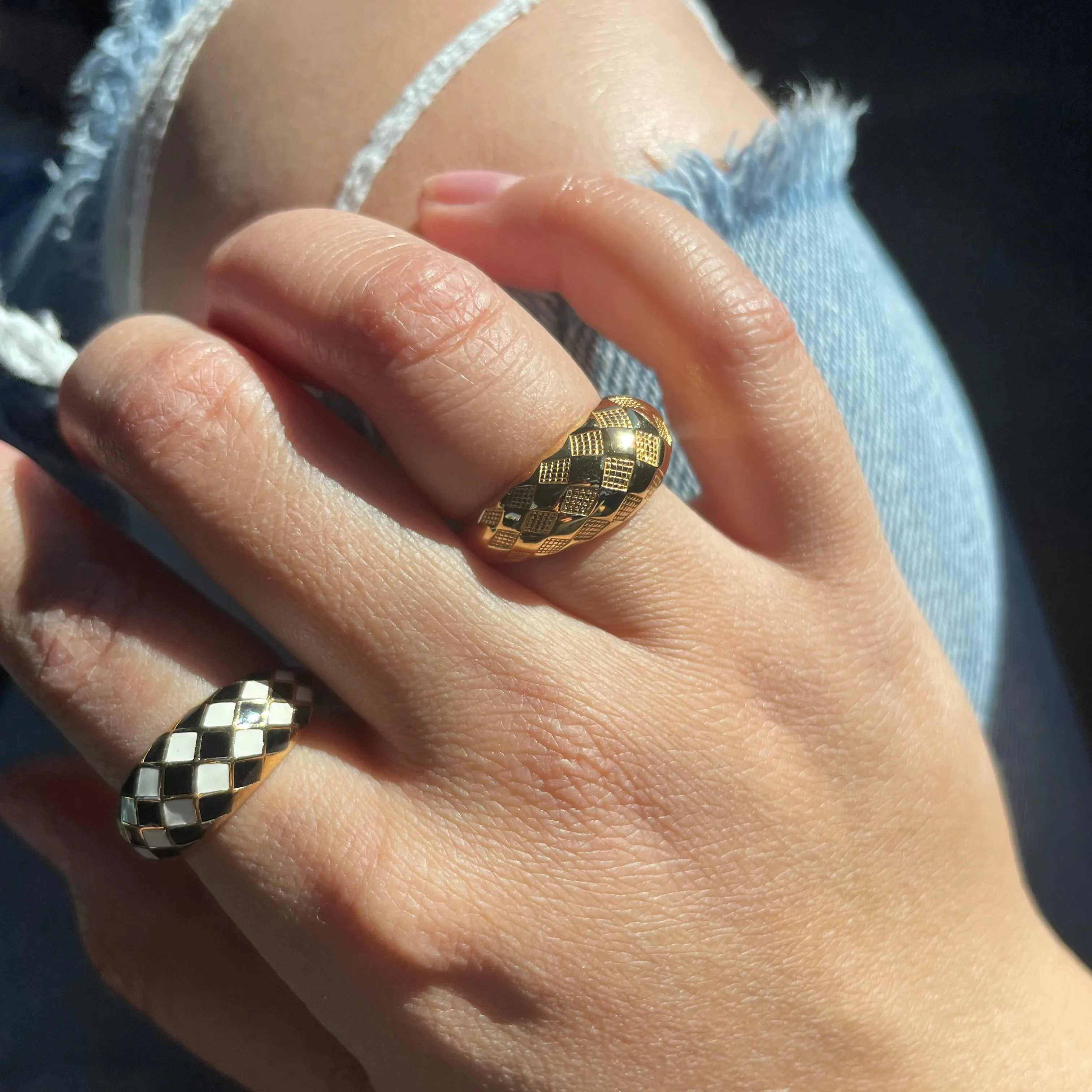 Checker Rings - Set of 2