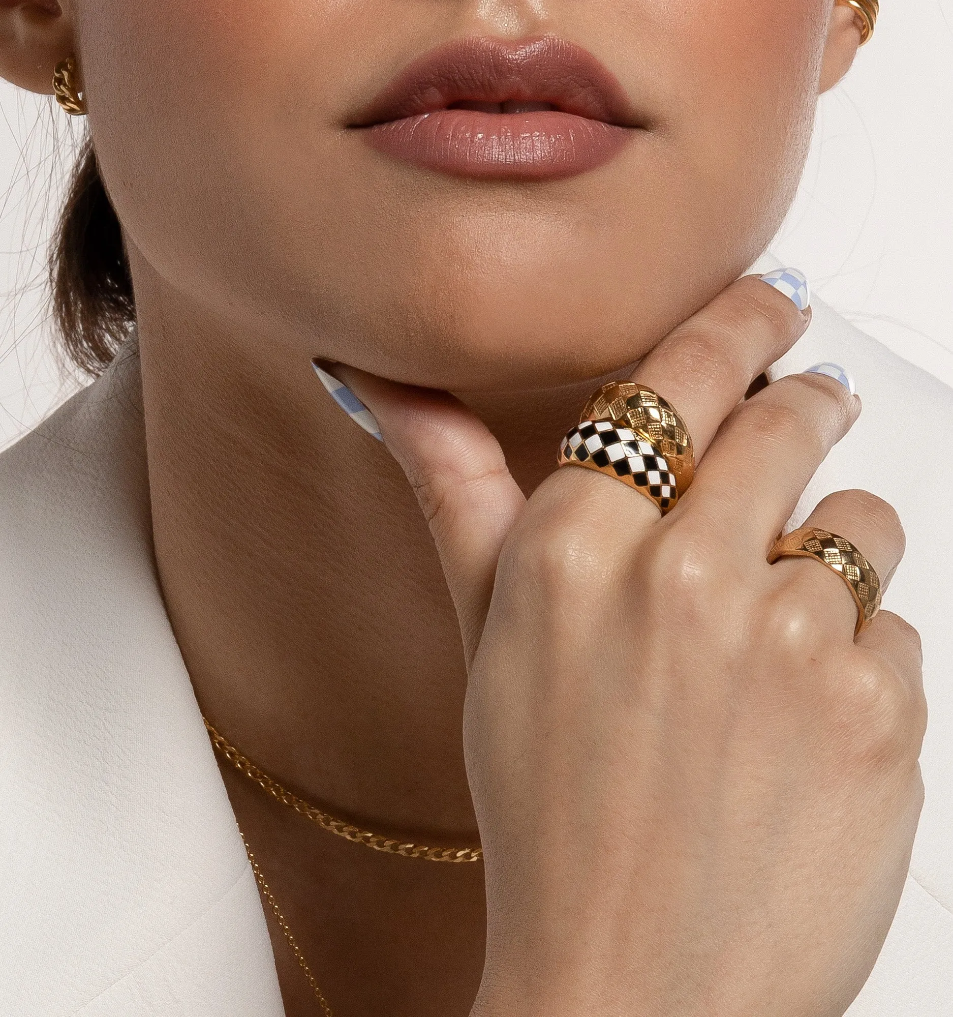 Checker Rings - Set of 2