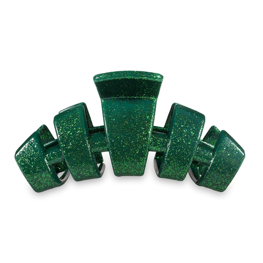 Classic Green Glitter Hair Clip// Large