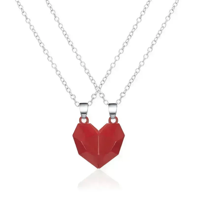 Creative Magnet Necklace Love Heart Broken Men And Women