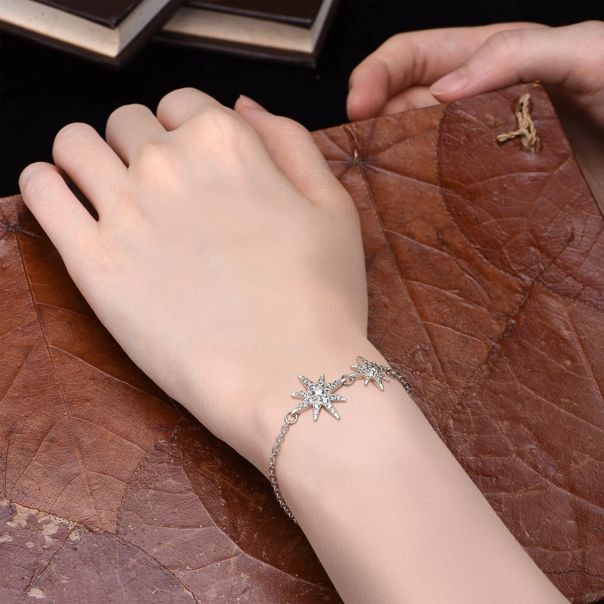 CZ Falling Star Jewelry Sterling Silver Bracelet