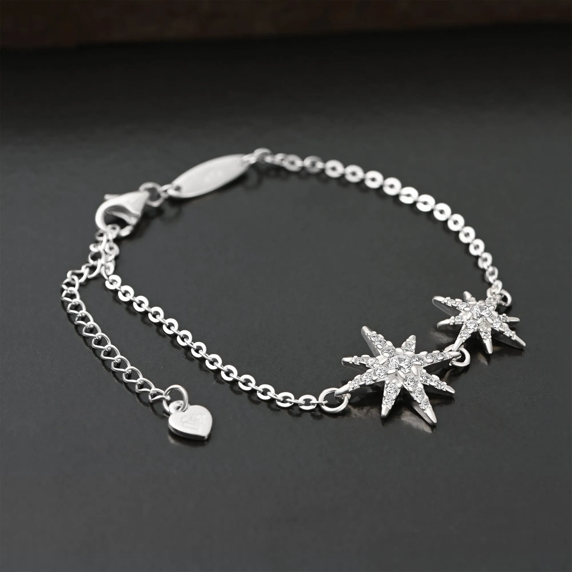 CZ Falling Star Jewelry Sterling Silver Bracelet