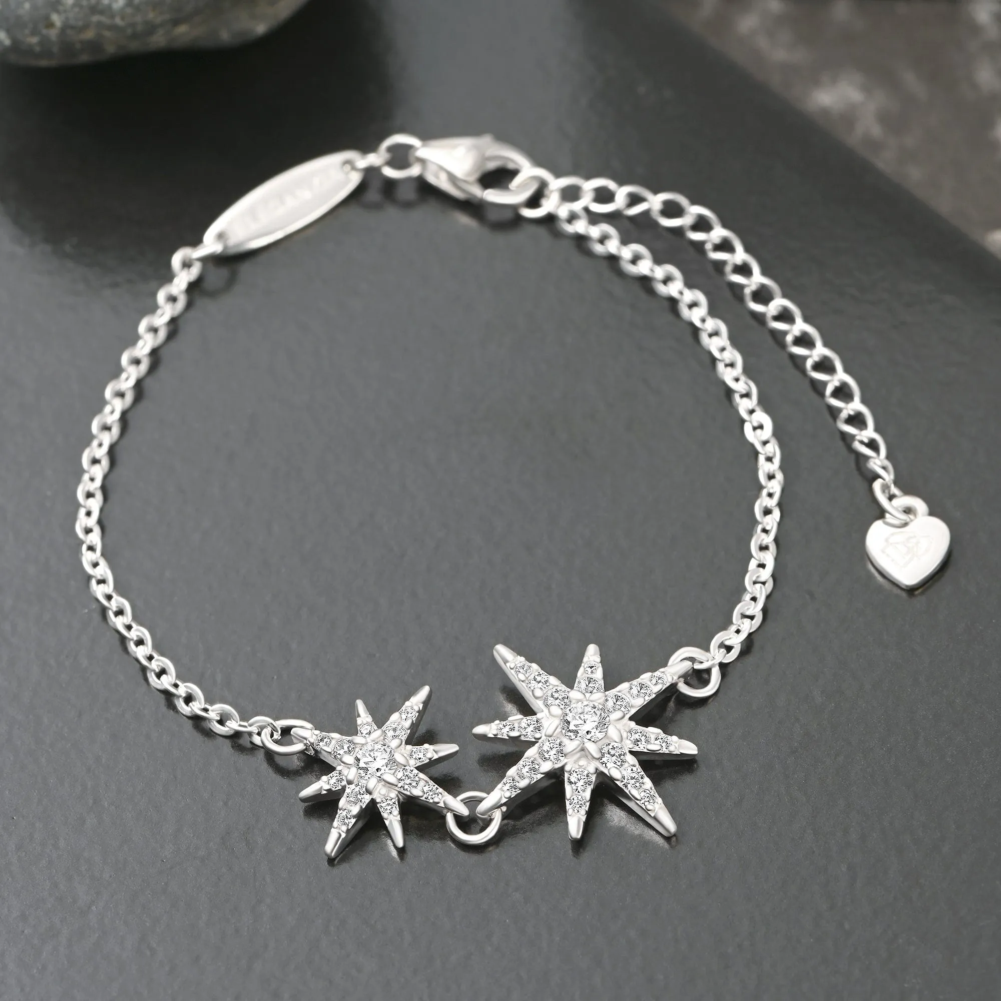 CZ Falling Star Jewelry Sterling Silver Bracelet
