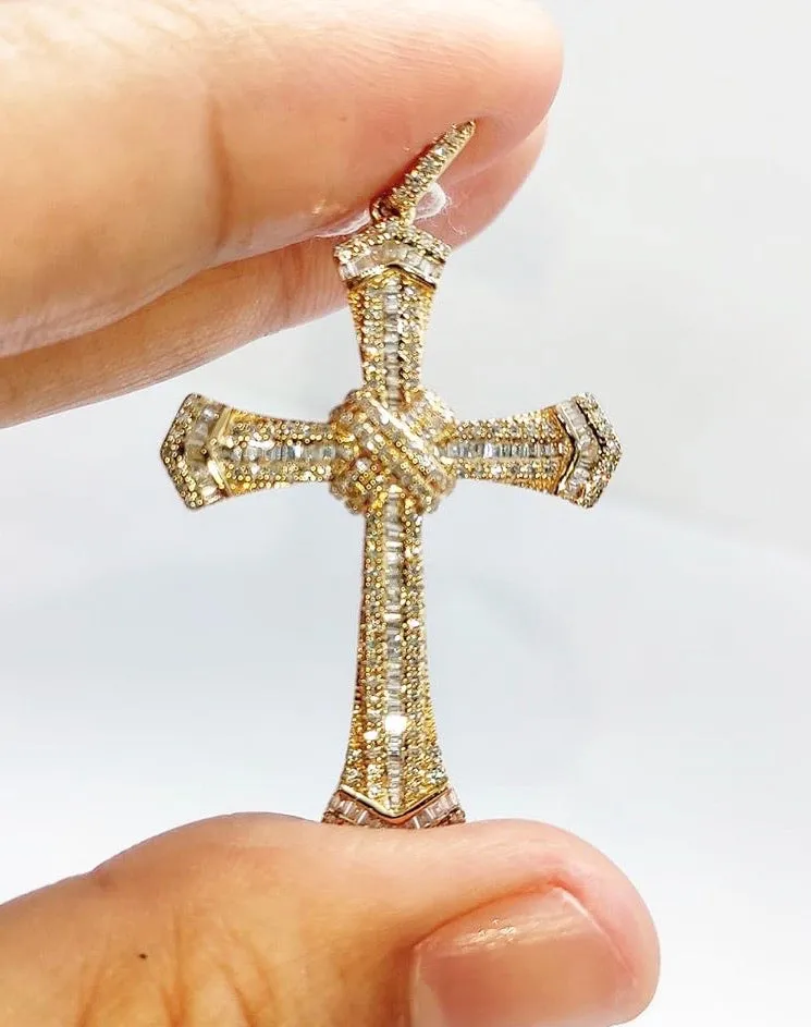 Diamond Cross Pendant .57ctw 14K Yellow Gold