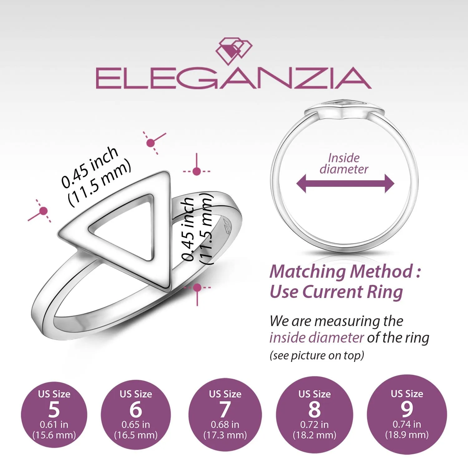 Geometric Triangle Sterling Silver Rings Jewelry