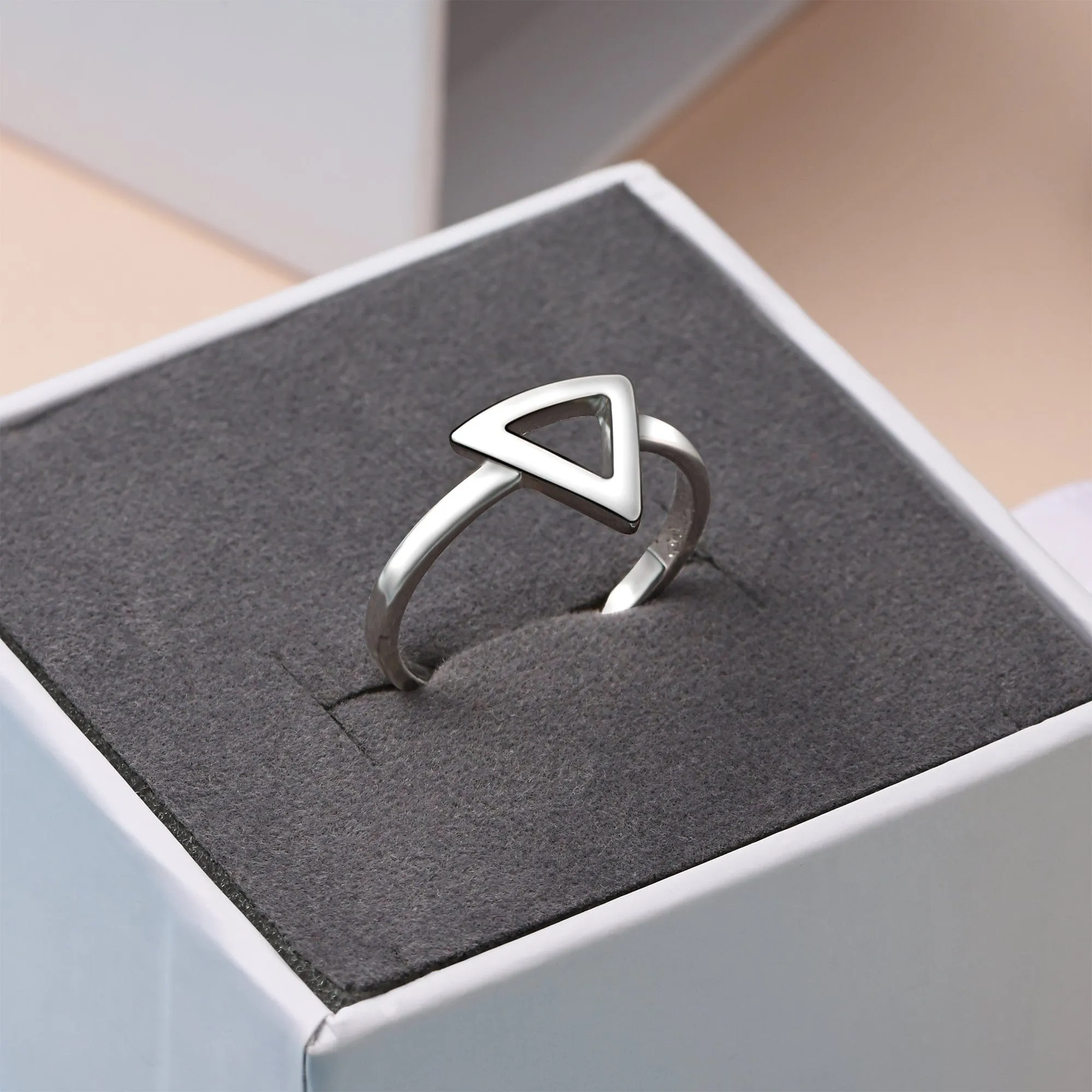 Geometric Triangle Sterling Silver Rings Jewelry