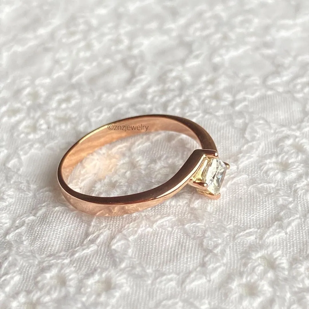GIA Princess Cut Engagement Ring 18K Rosegold