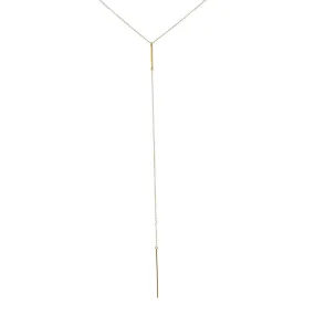 Gold-Dipped Bar Lariat Y Necklace 18 inch