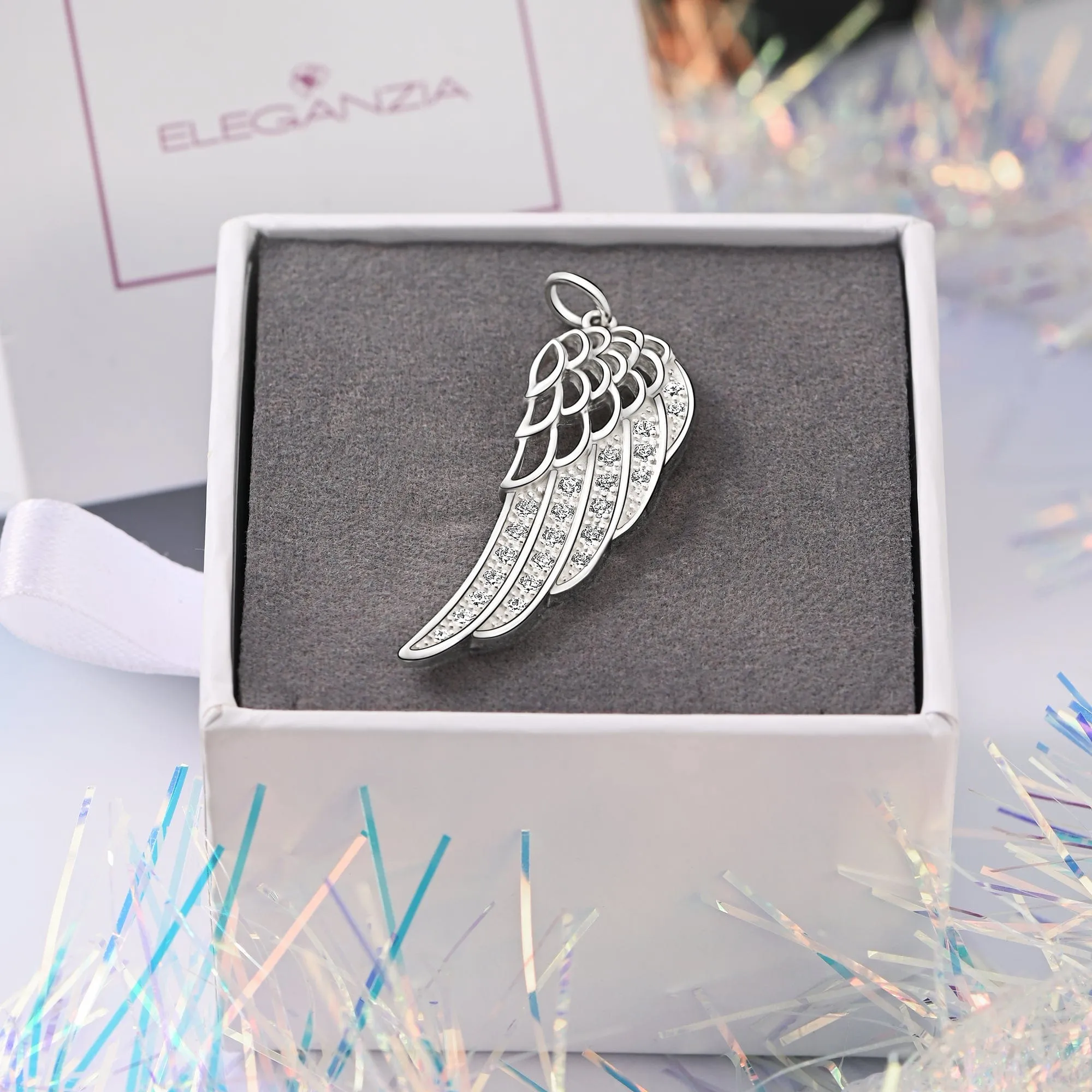Guardian Angel Wing Pendant Sterling Silver