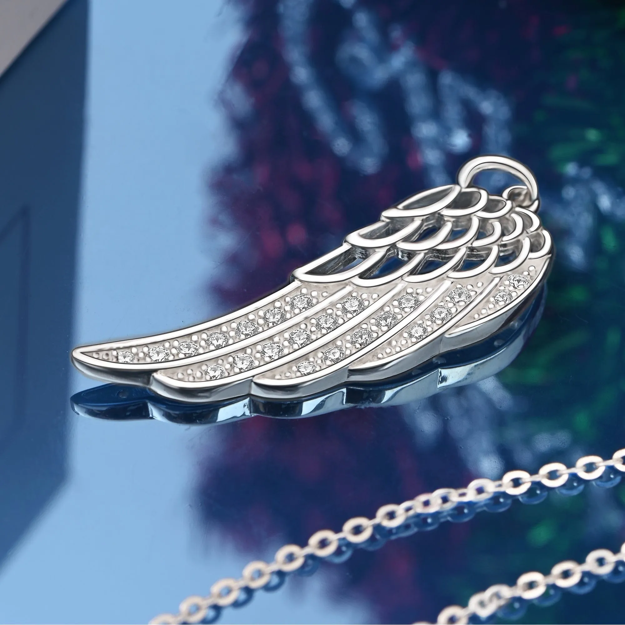 Guardian Angel Wing Pendant Sterling Silver