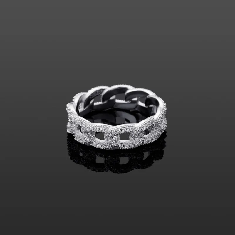 Hip Hop S925 Sterling Silver Cuban Ring
