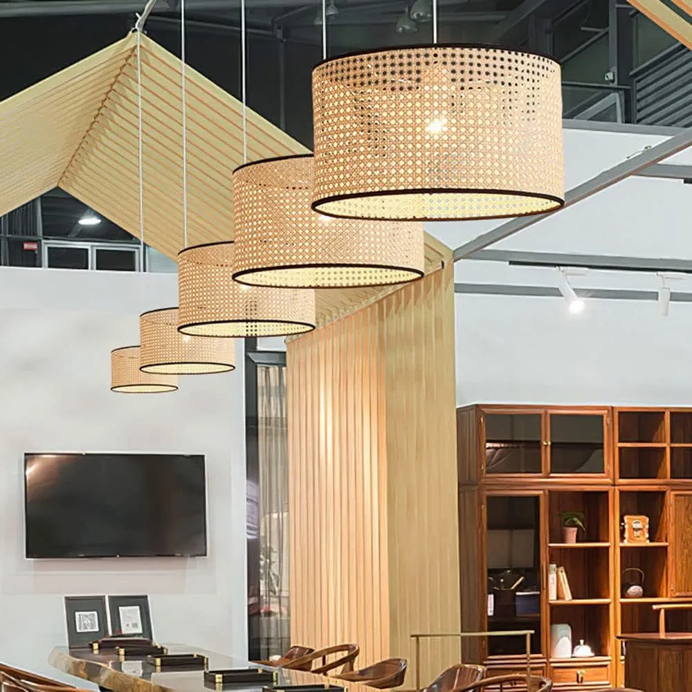 Krestedeen Rattan Single Layer Pendant Lamp