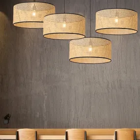 Krestedeen Rattan Single Layer Pendant Lamp