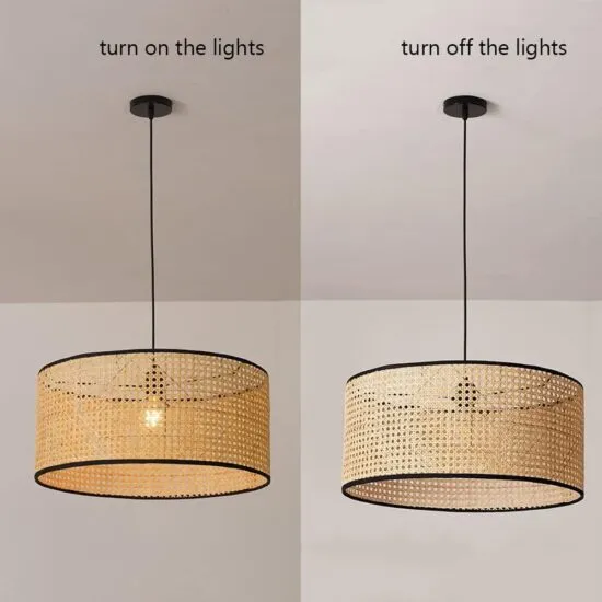 Krestedeen Rattan Single Layer Pendant Lamp