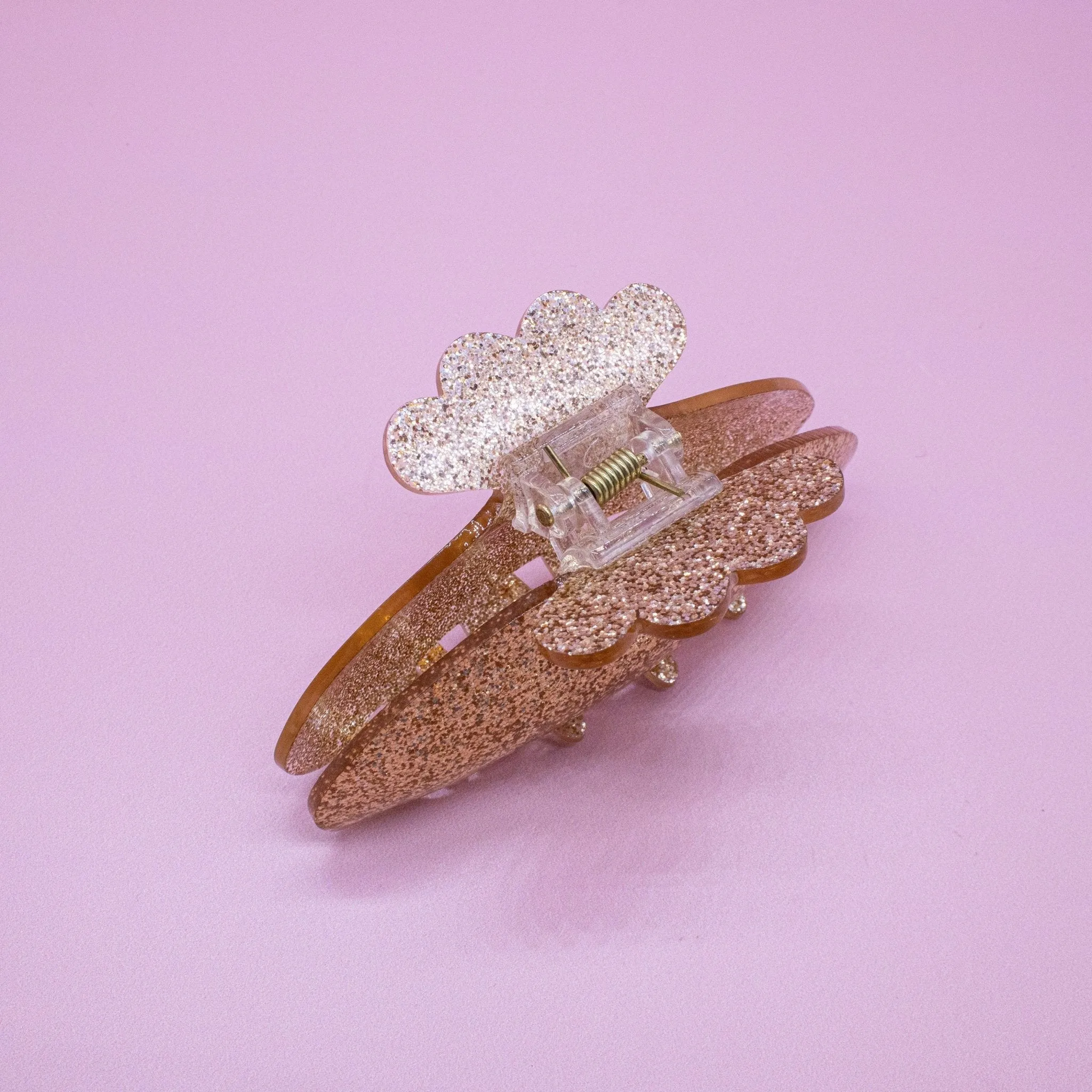 Medium Round Glitter Hair Claw Clip