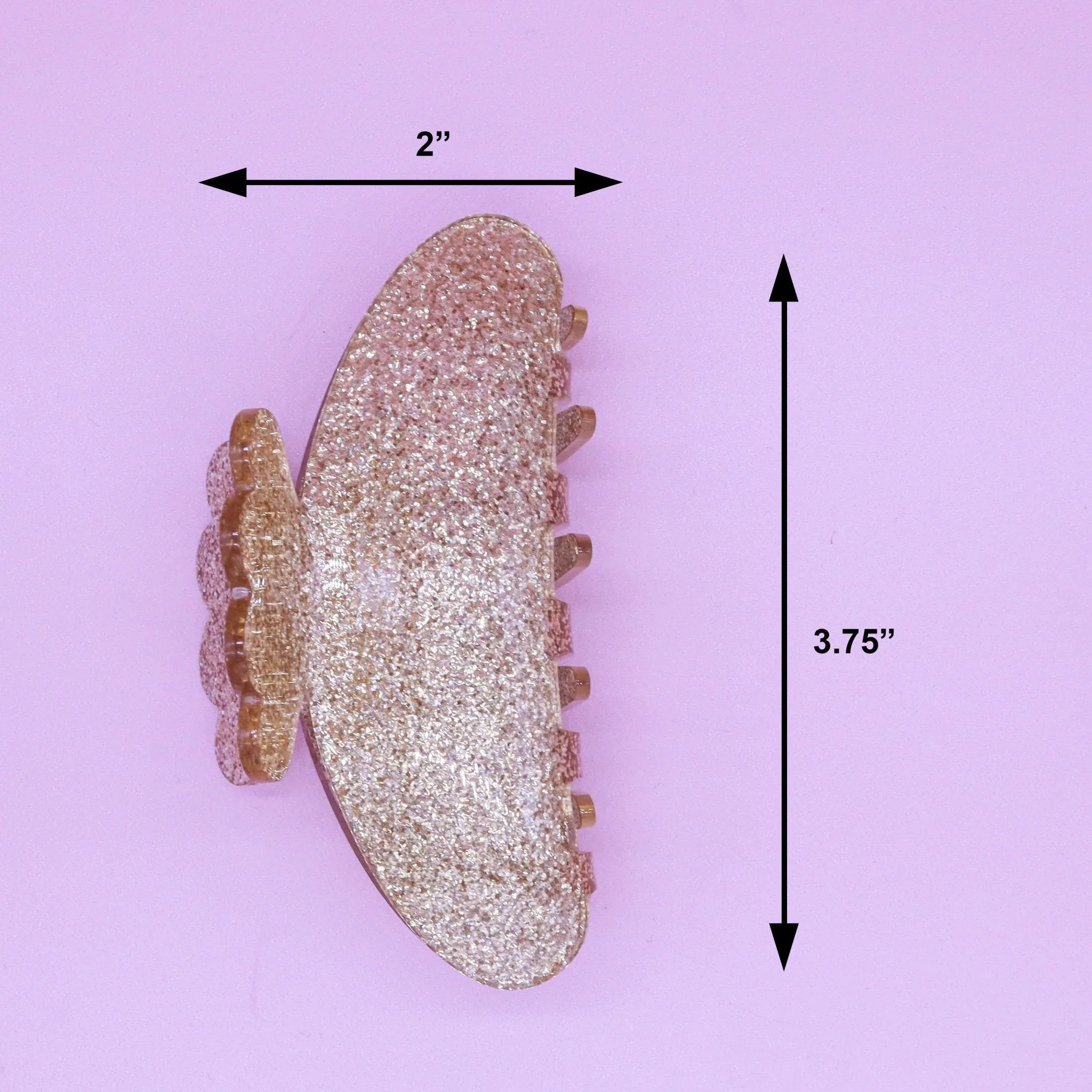 Medium Round Glitter Hair Claw Clip