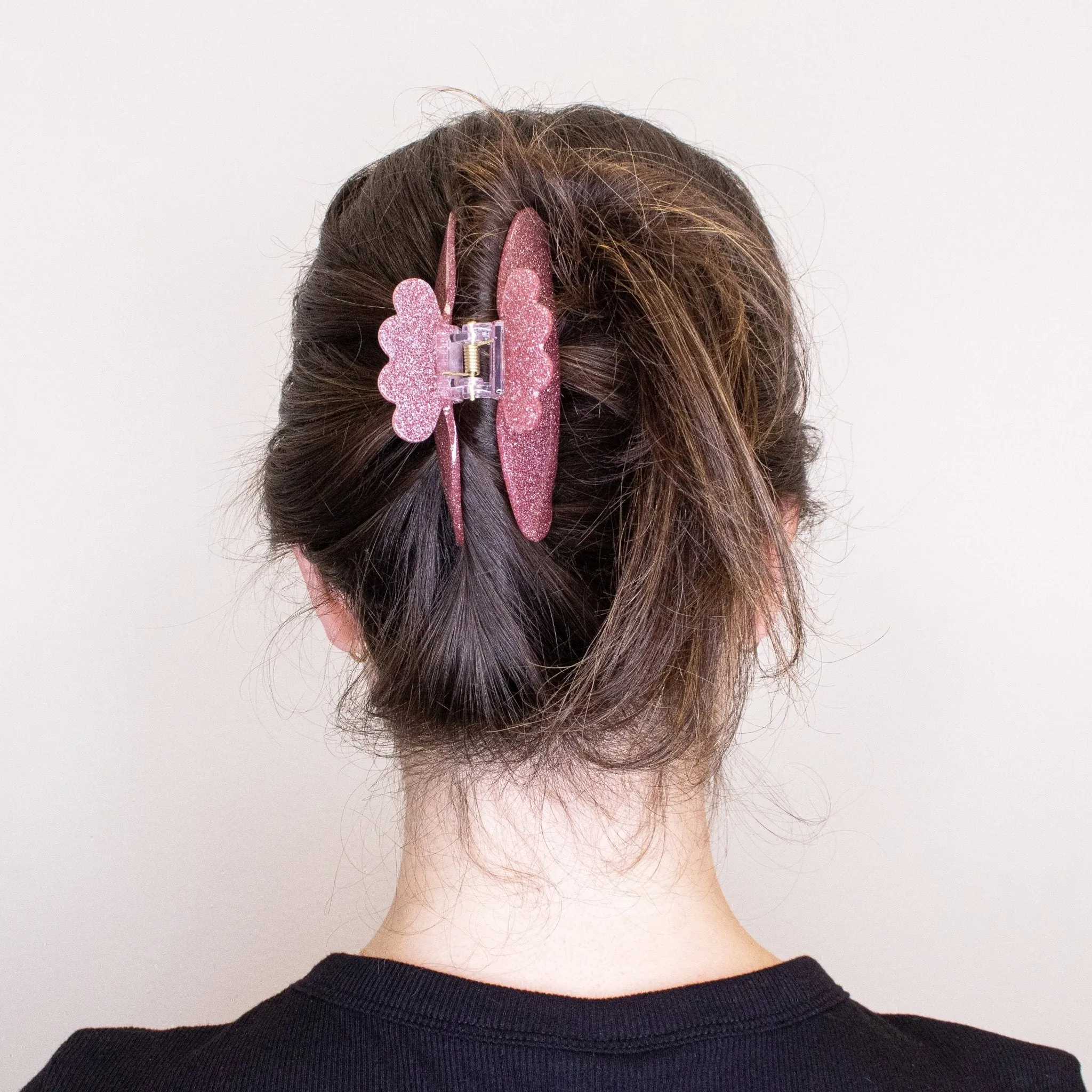 Medium Round Glitter Hair Claw Clip