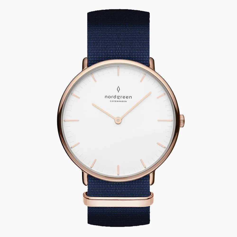 Native | White Dial - Navy Blue Nylon