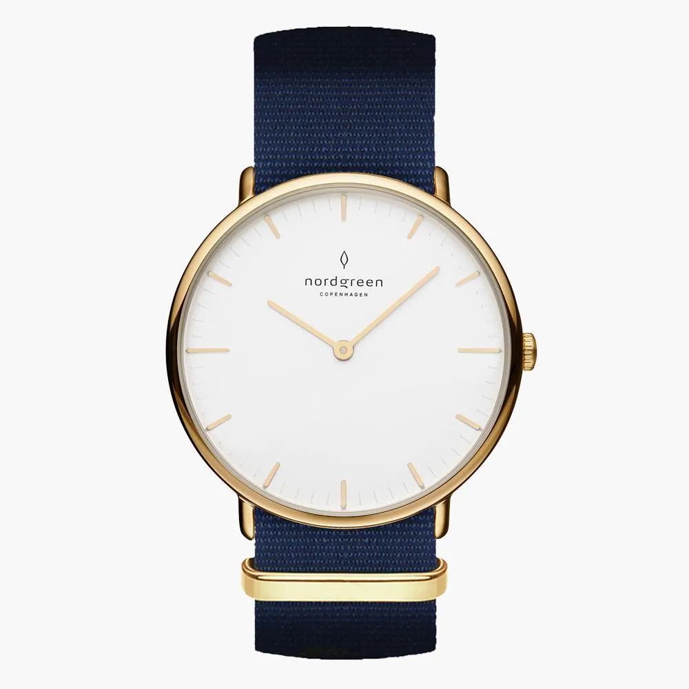 Native | White Dial - Navy Blue Nylon